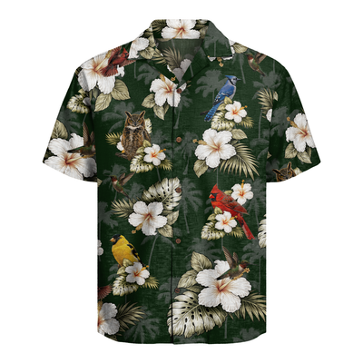Bird Watching Summer Shirt for Men - Hawaiian Bird Button-Up