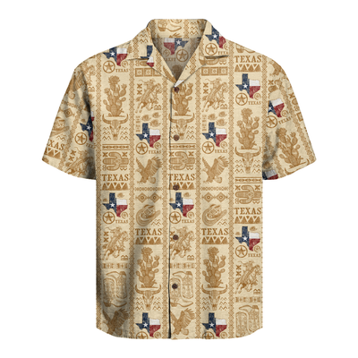 Texas Shirt for Men - Hawaiian Print Short Sleeve Button-Up