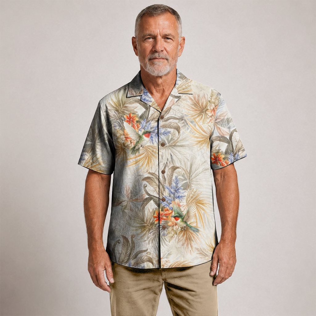 Bird Hawaiian Shirt for Men - Bird Watching Nature Print
