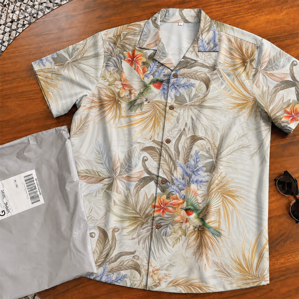 Bird Hawaiian Shirt for Men - Bird Watching Nature Print