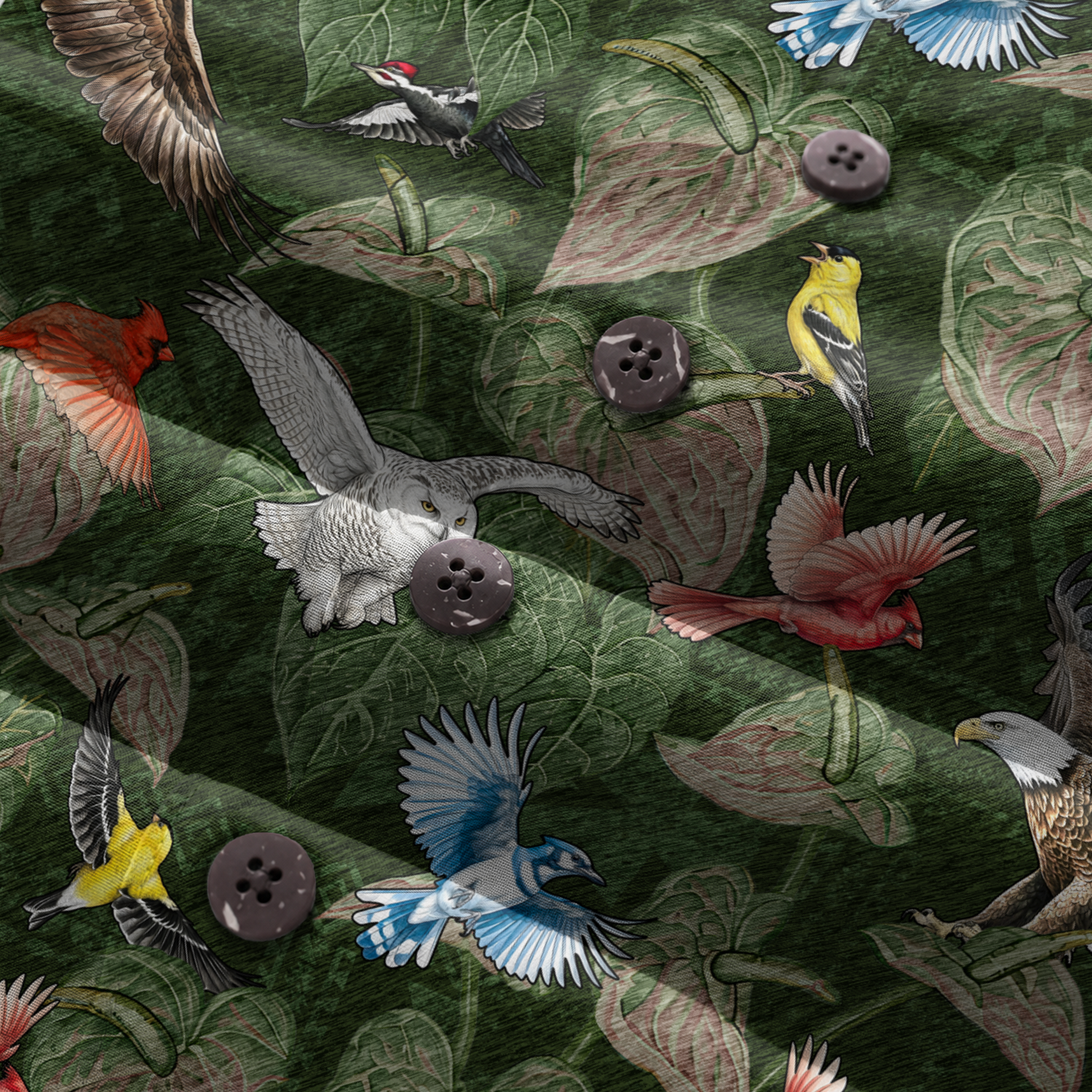 Men's Hawaiian Shirt - Bird Watching Nature Print