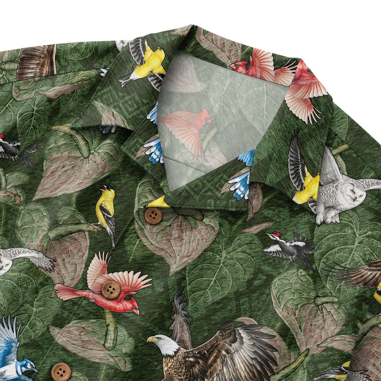 Men's Hawaiian Shirt - Bird Watching Nature Print