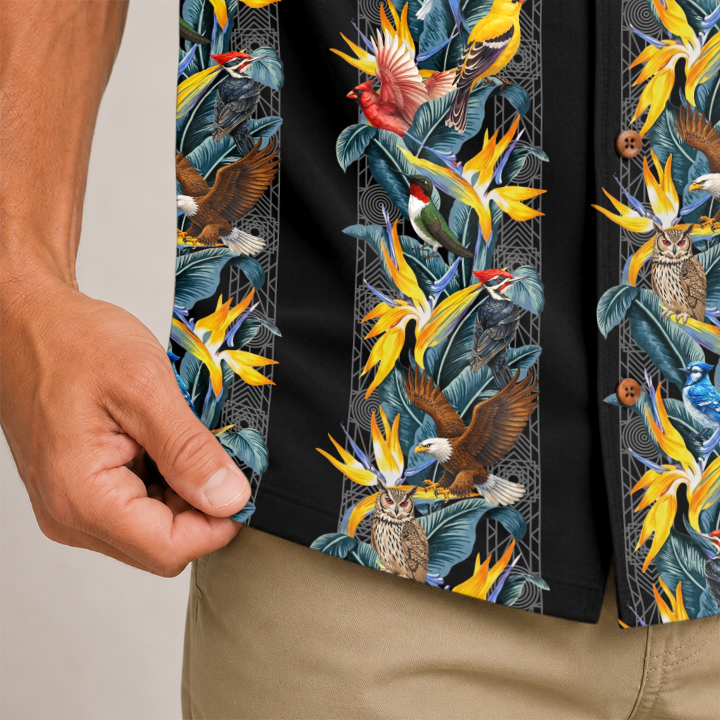 Birdwatching Hawaiian Shirt for Men - All-Over Nature Print