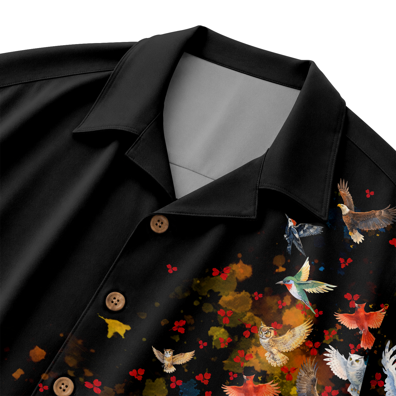 Bird Watching Shirt for Men - Bird Print Hawaiian Short Sleeve Button Down