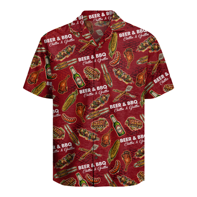 Men's Barbecue Hawaiian Shirt - Grilling Cookout Print