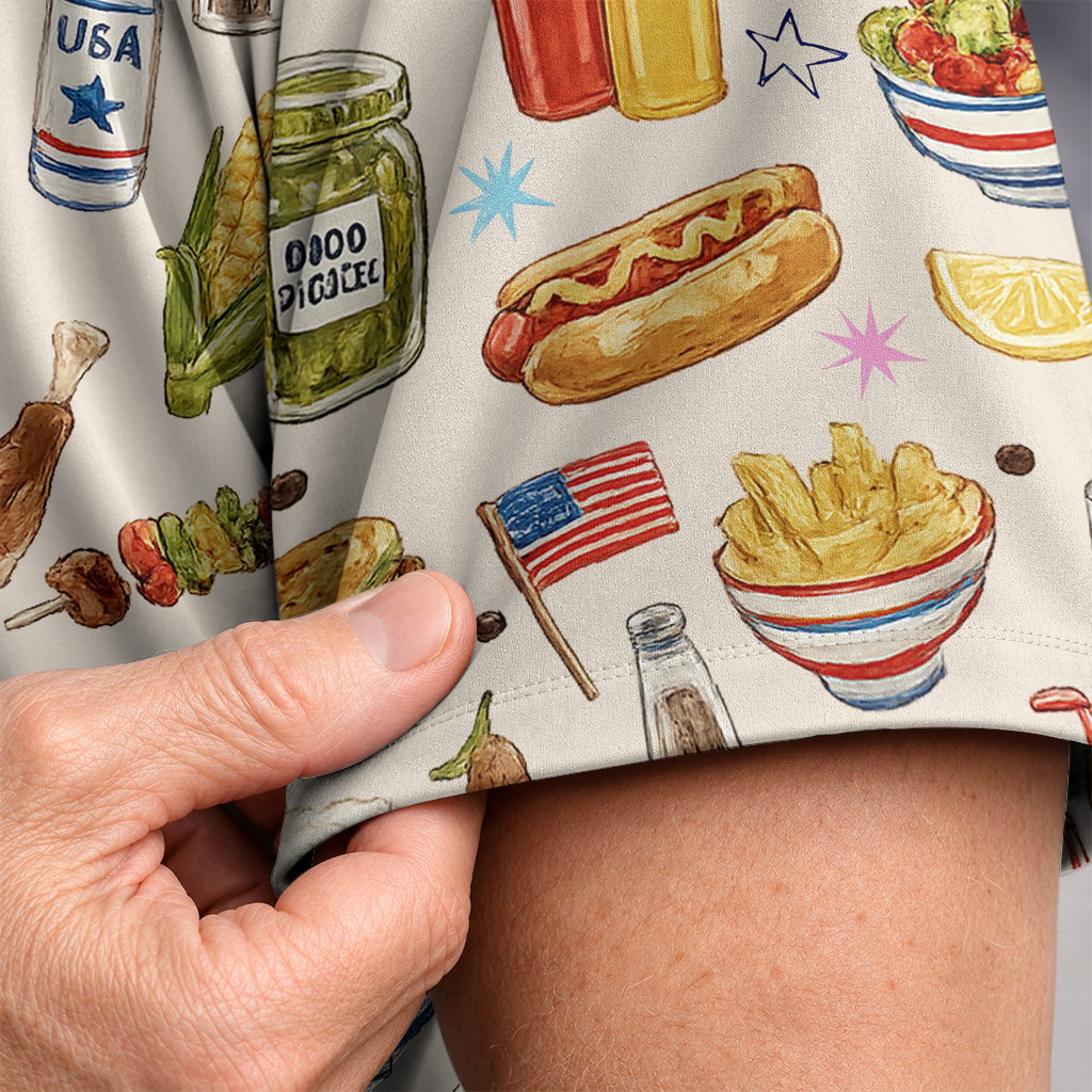 Men's BBQ Hawaiian Shirt - Grilling Print Button-Up