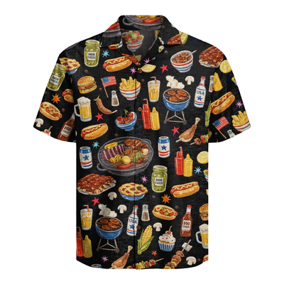 Men's Barbecue Hawaiian Shirt - Grilling Cookout Print