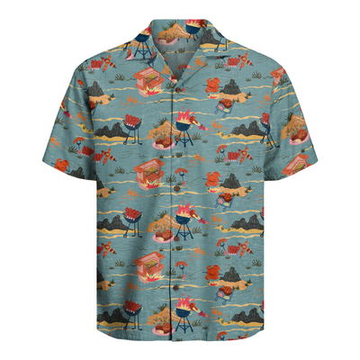 Men's Barbecue Hawaiian Shirt - Grilling Cookout Print
