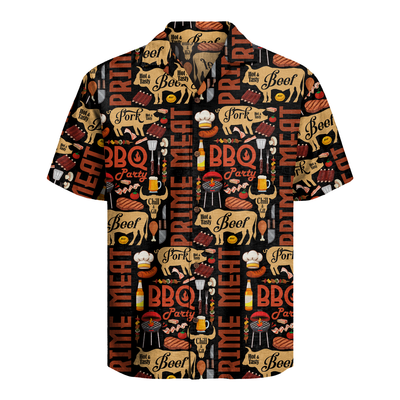 Men's Barbecue Hawaiian Shirt - Grilling Cookout Print
