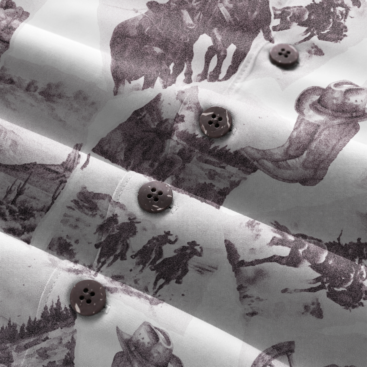 Men's Western Hawaiian Shirt - Cowboy Print Button-Up