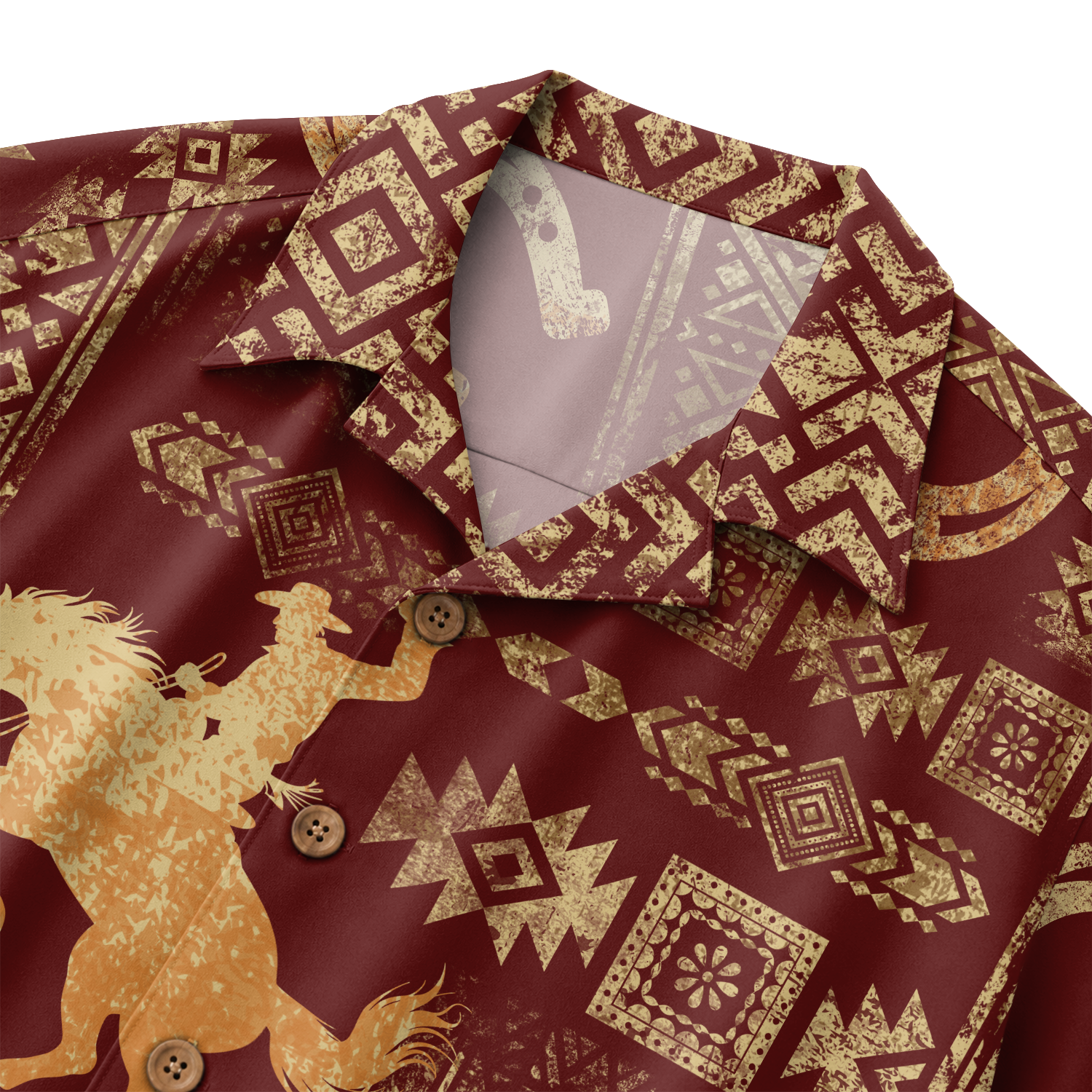 Men's Western Hawaiian Shirt - Cowboy Print Button-Up