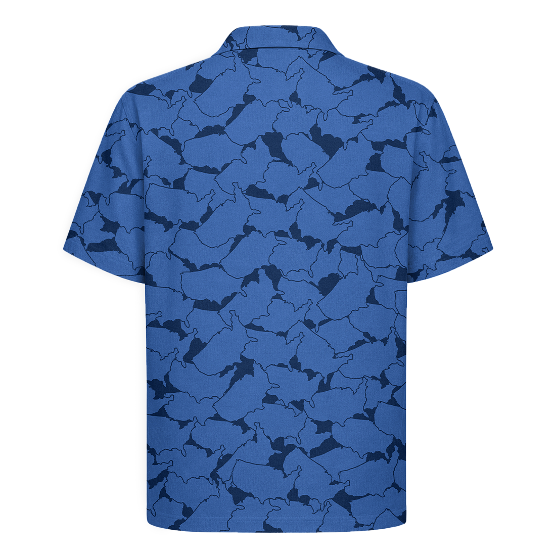 American Pride Map Hawaiian Shirt - Blue Edition