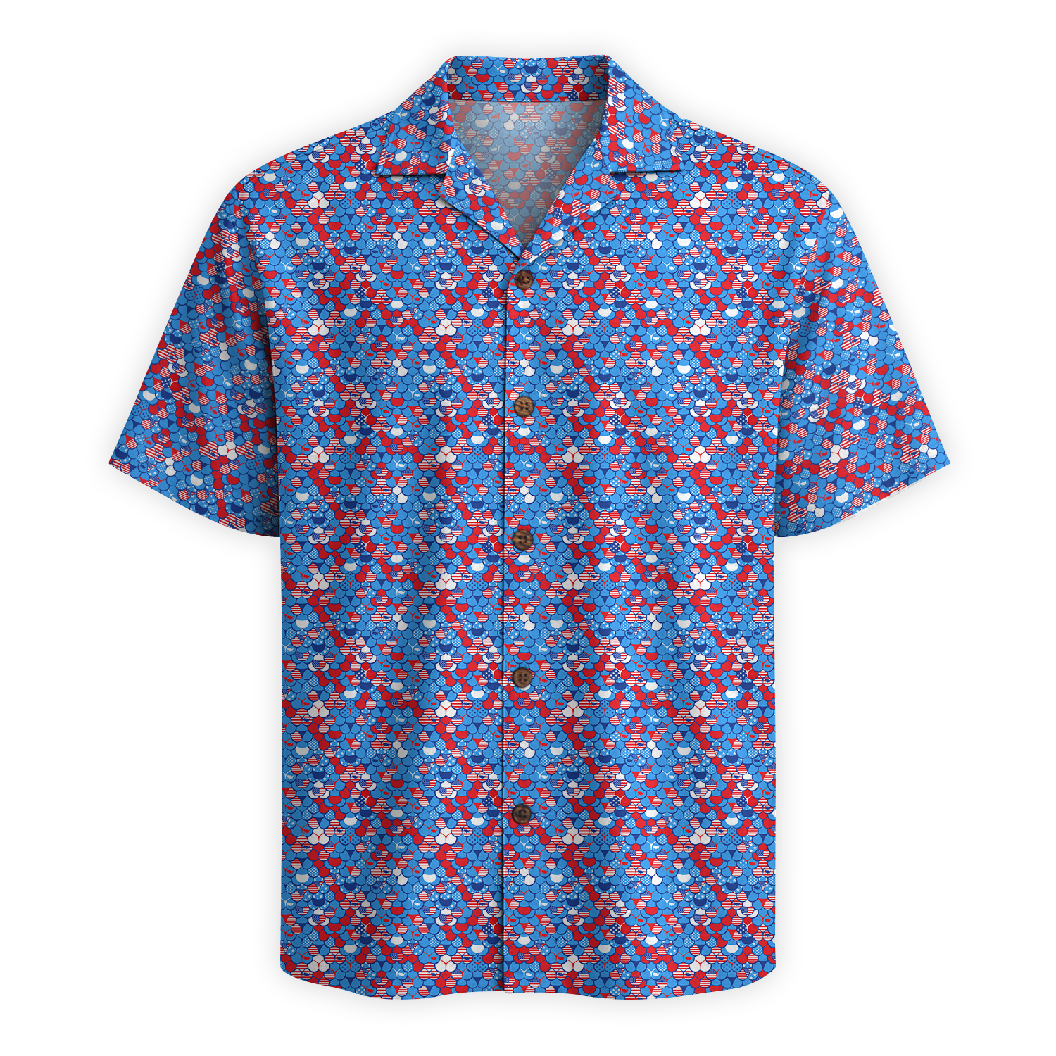 Patriotic Peaches of America Hawaiian Shirt - Blue Edition