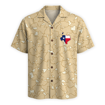 Texas Pride Map Hawaiian Shirt - Desert Sand Edition