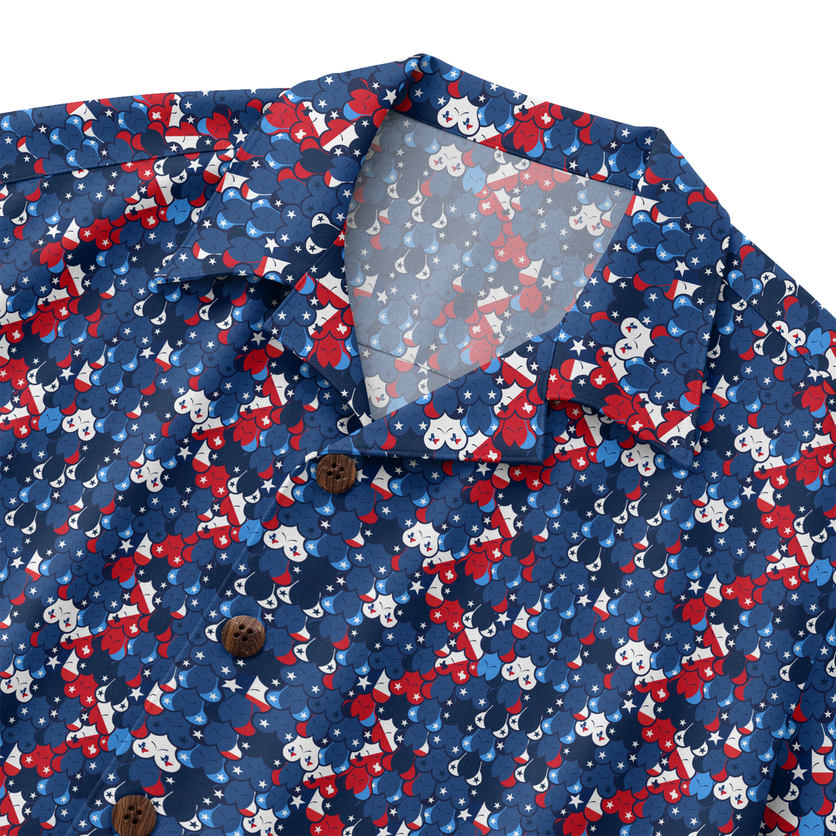 Texas Hawaiian Shirt for Men - Navy Texan Melons Print