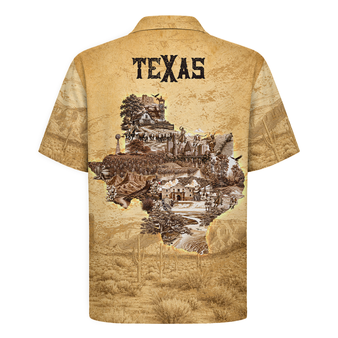 The Vintage Texas Heritage Hawaiian Shirt - Desert Sand Edition