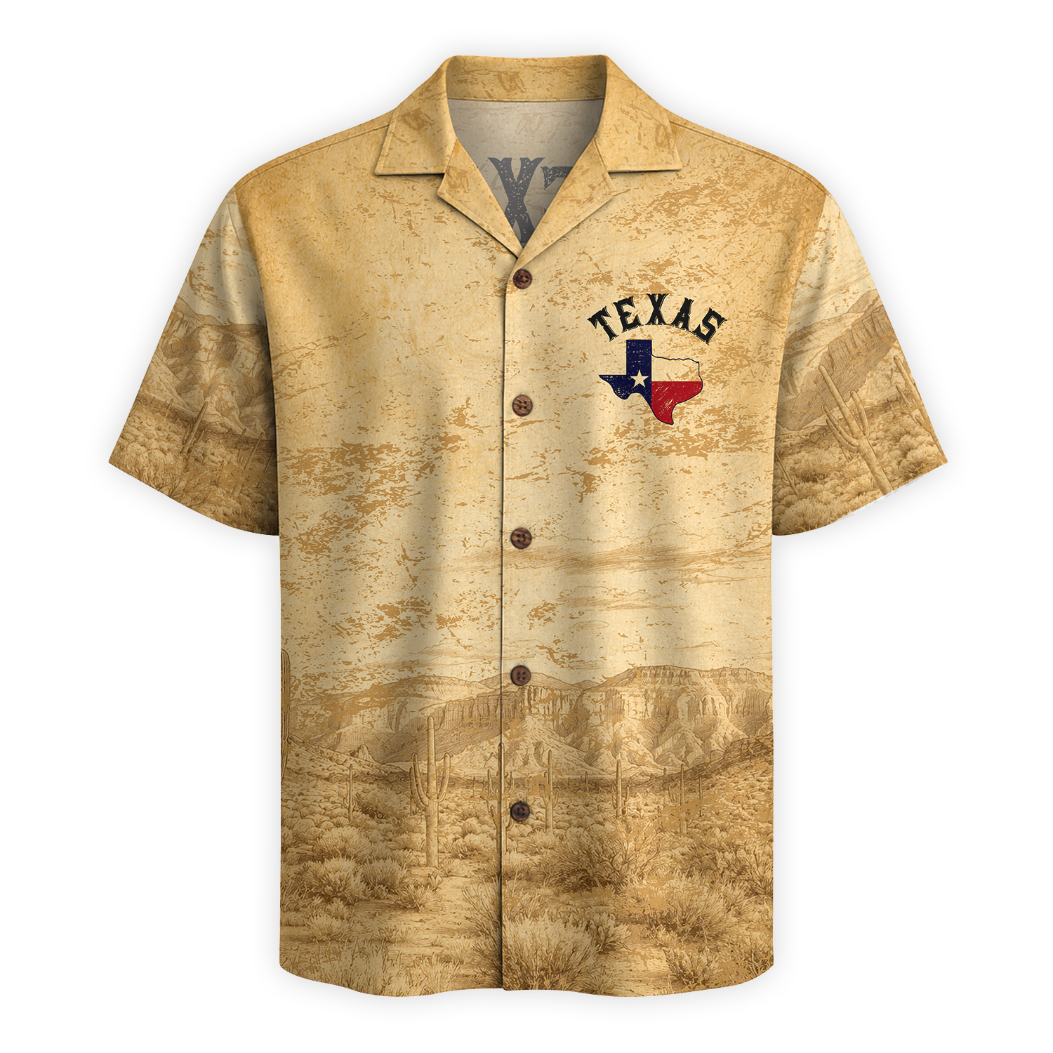 The Vintage Texas Heritage Hawaiian Shirt - Desert Sand Edition