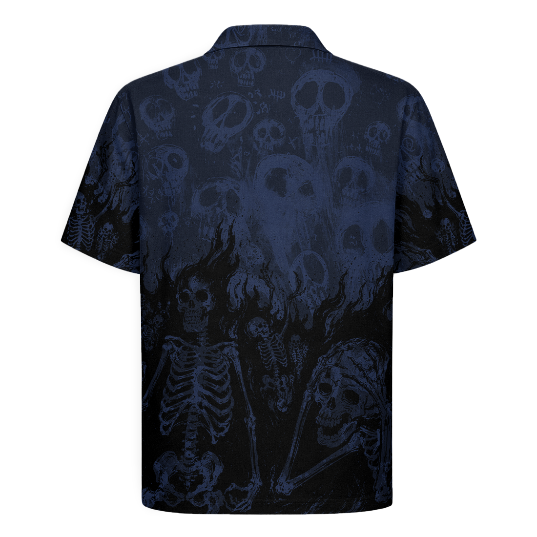 Skeleton Crew Highway Outlaws Muscle Car Hawaiian Shirt - Navy Edition
