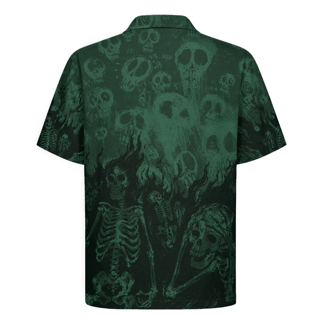 Skeleton Crew Highway Outlaws Muscle Car Hawaiian Shirt - Green Edition
