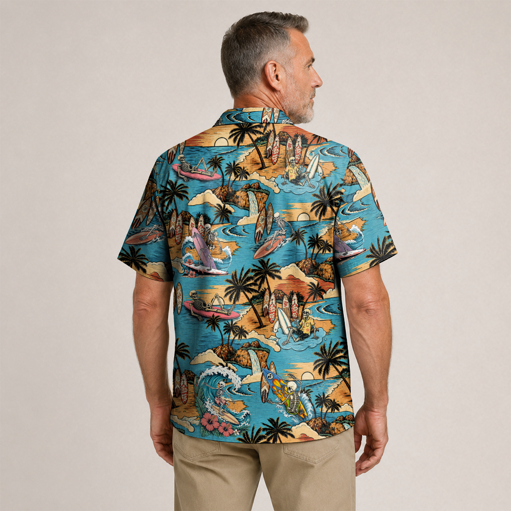 Endless Summer Surfing Skeleton Hawaiian Shirt