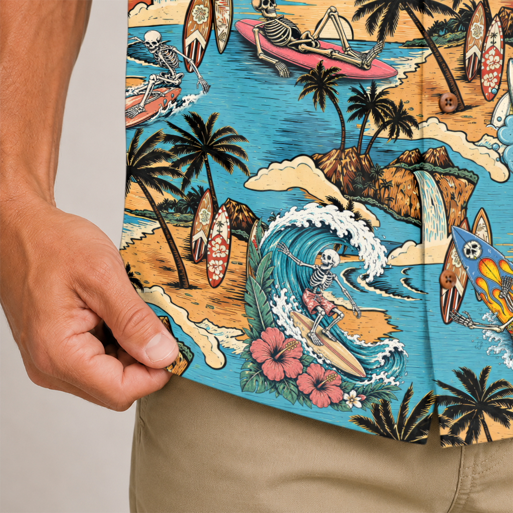 Endless Summer Surfing Skeleton Hawaiian Shirt