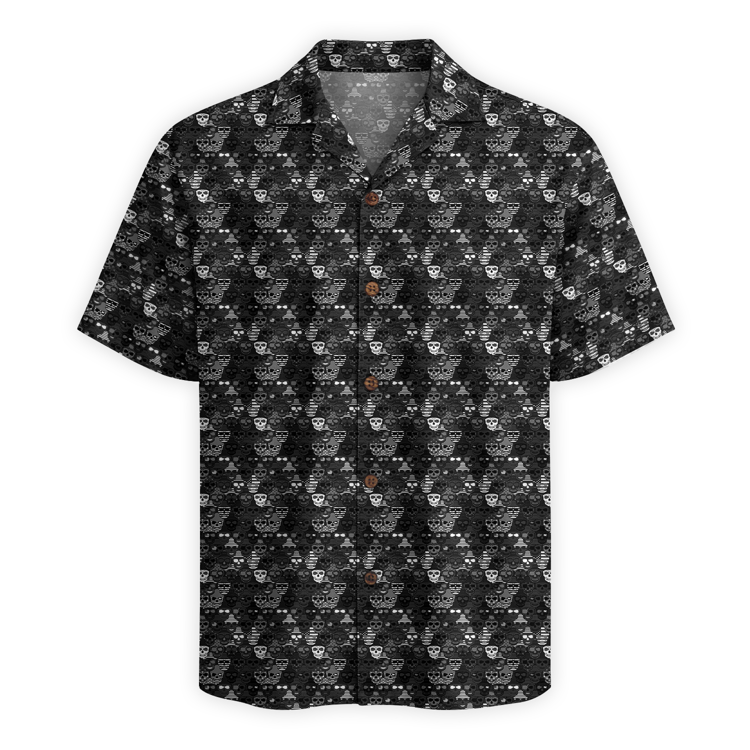 American Pride Freedom Skull Hawaiian Shirt - Black Edition