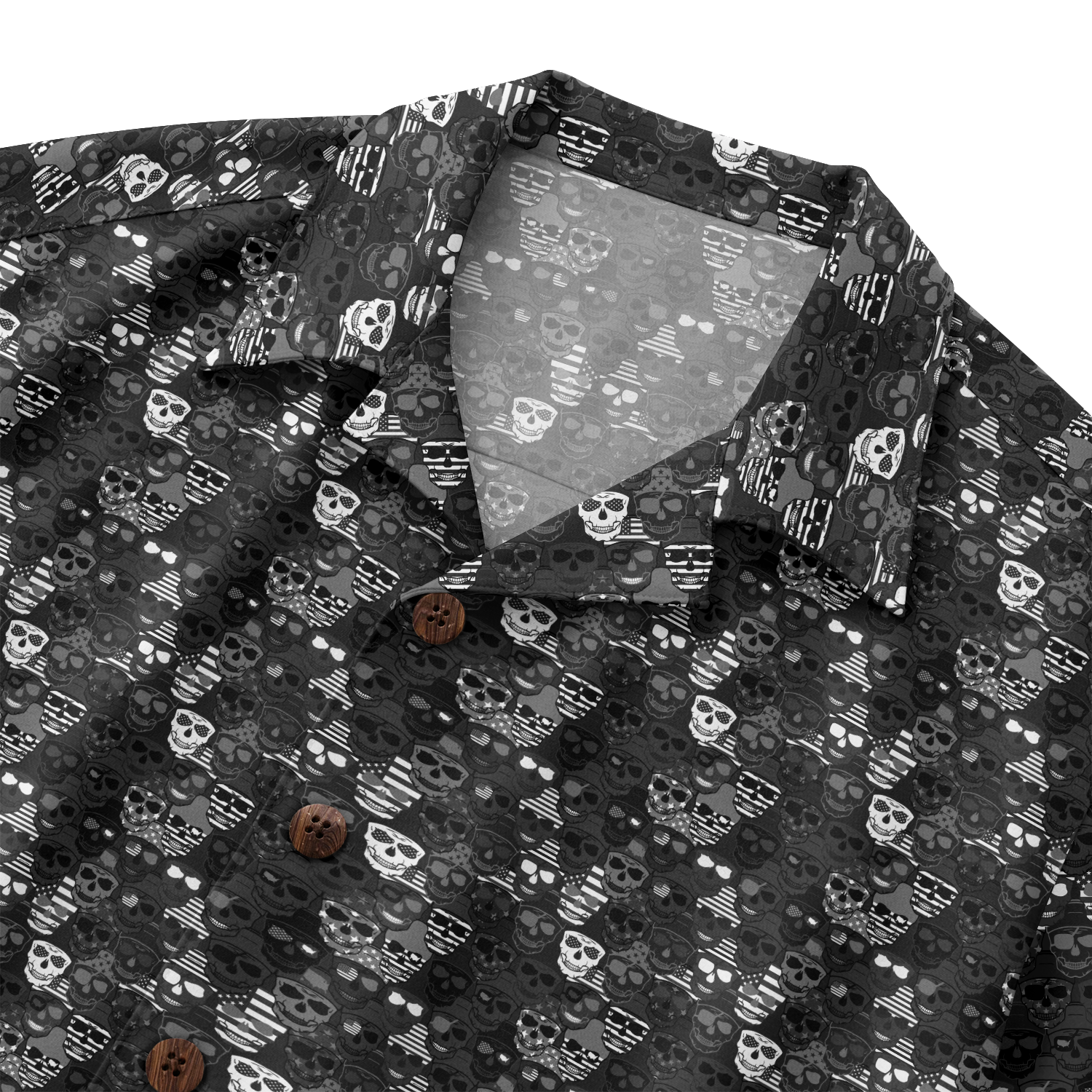 American Pride Freedom Skull Hawaiian Shirt - Black Edition