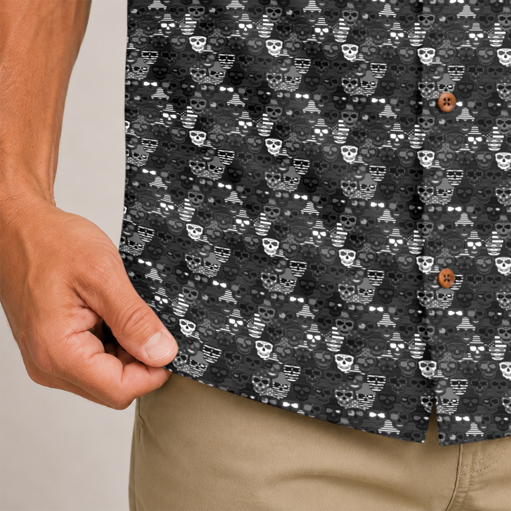 American Pride Freedom Skull Hawaiian Shirt - Black Edition