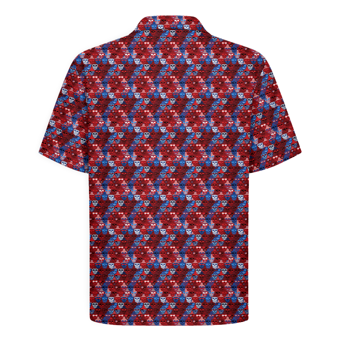 American Pride Freedom Skull Hawaiian Shirt - Red Edition