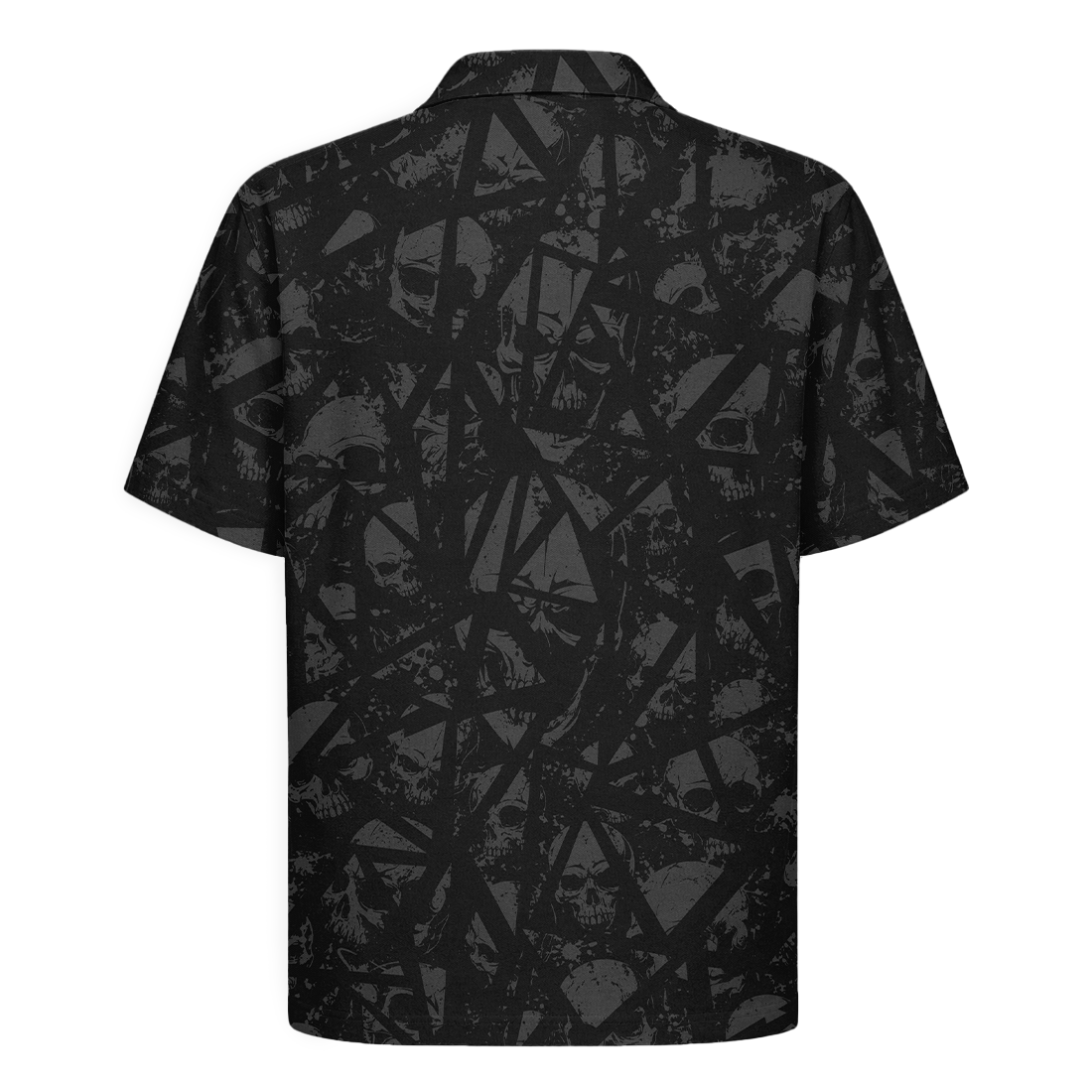 Deep Skull Pattern Hawaiian Shirt - Black Edition