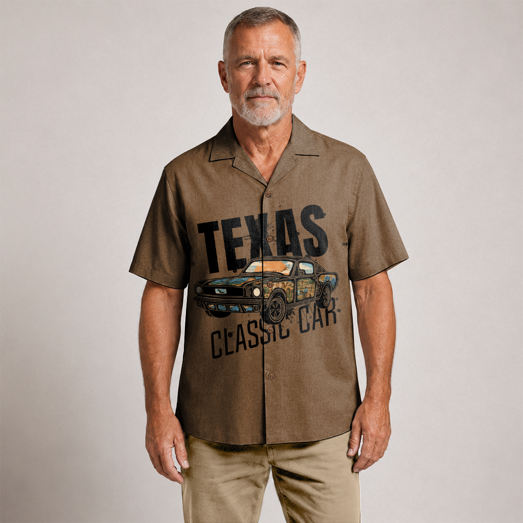 Texas x Classic Car Hawaiian Shirt for Men