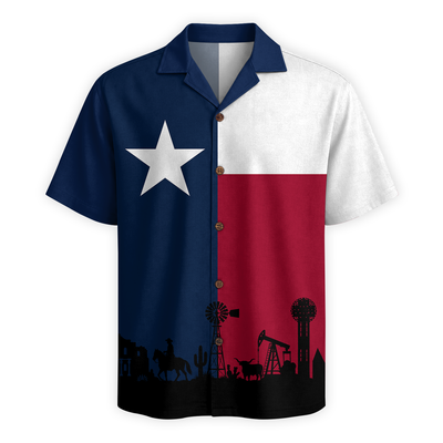 Texas Flag Hawaiian Shirt for Men
