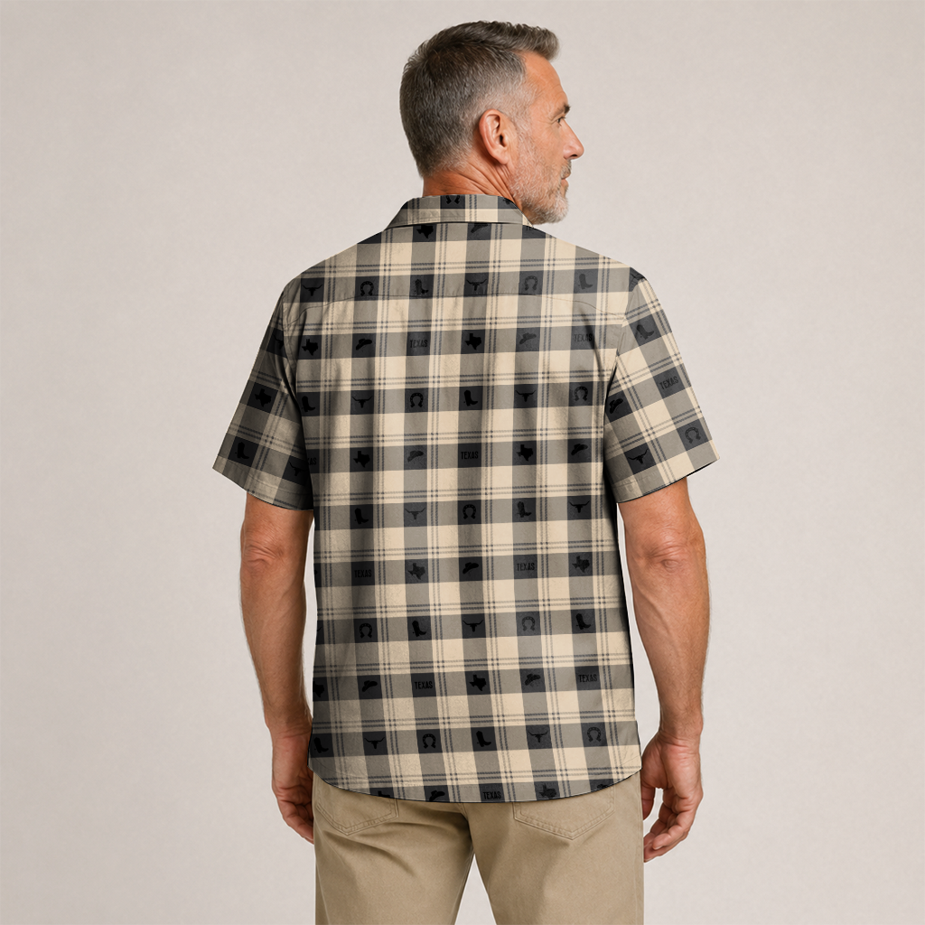 Texas Check Hawaiian Shirt for Men
