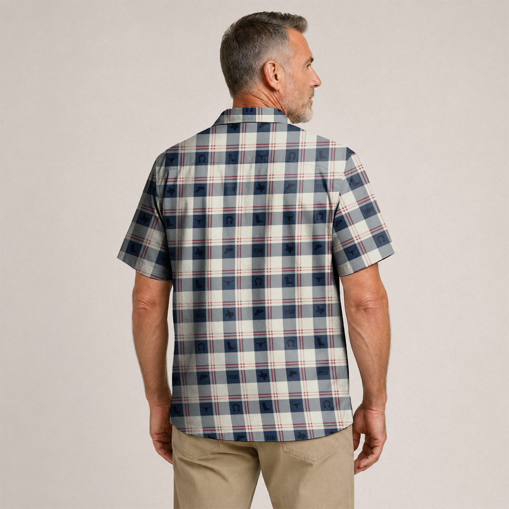Texas Check Hawaiian Shirt for Men