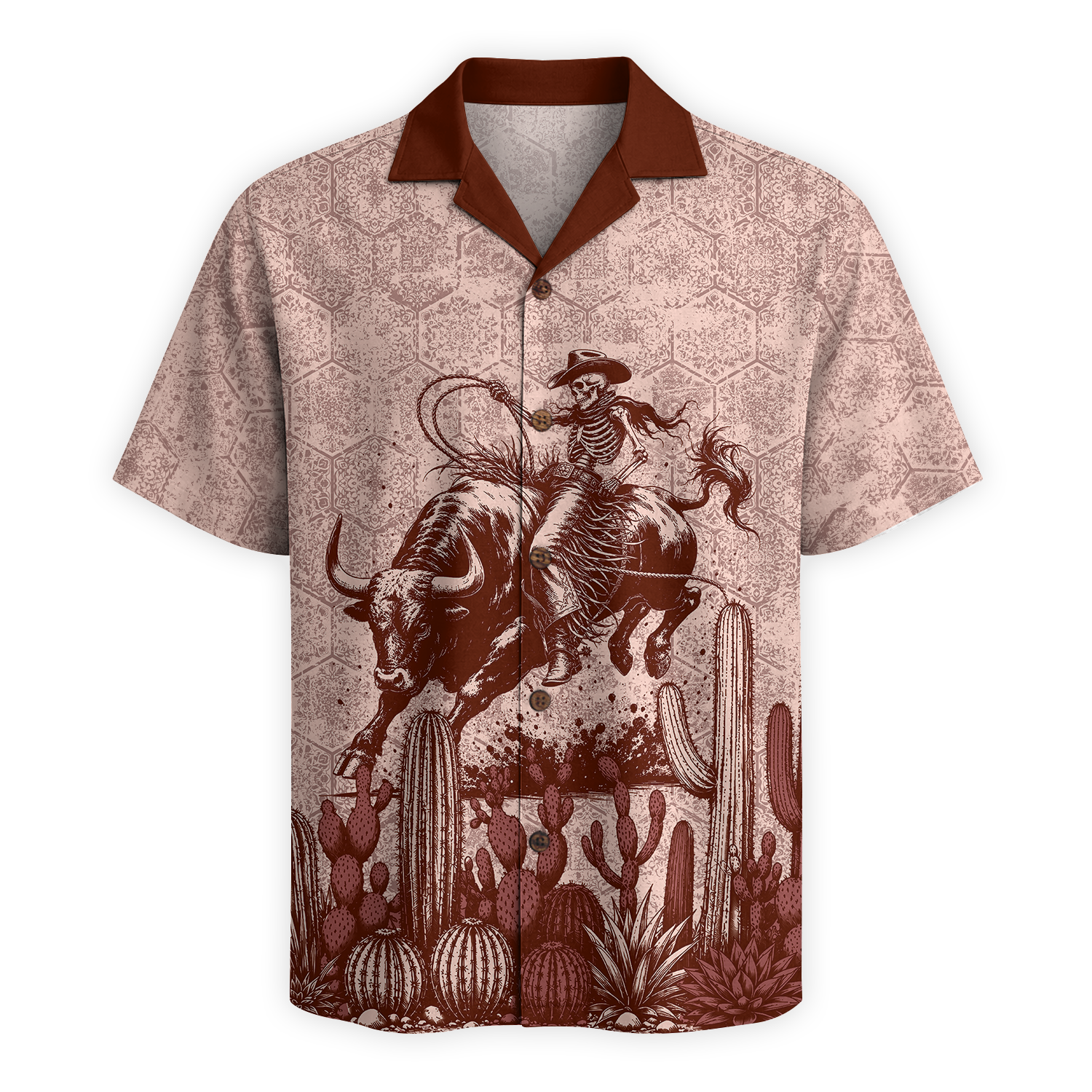 Texas x Skull Hawaiian Shirt for Men