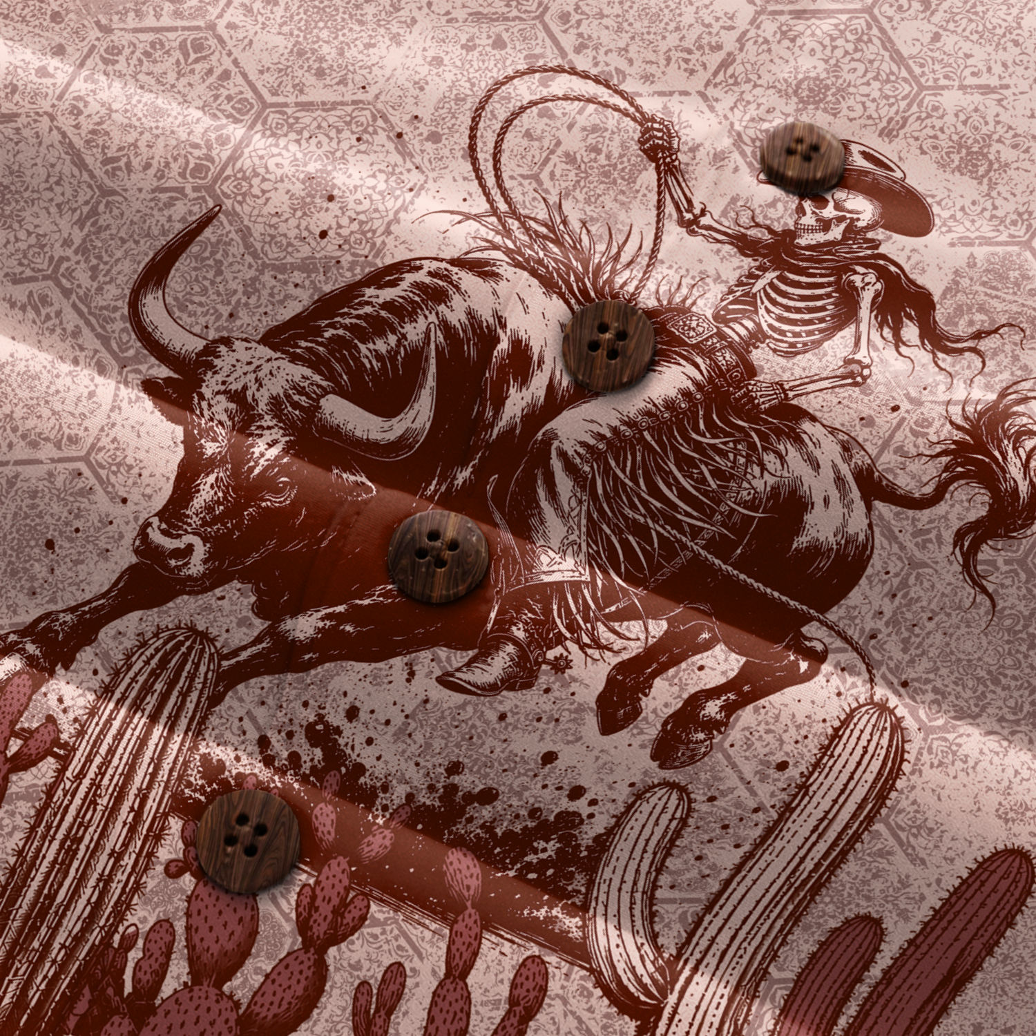 Texas x Skull Hawaiian Shirt for Men