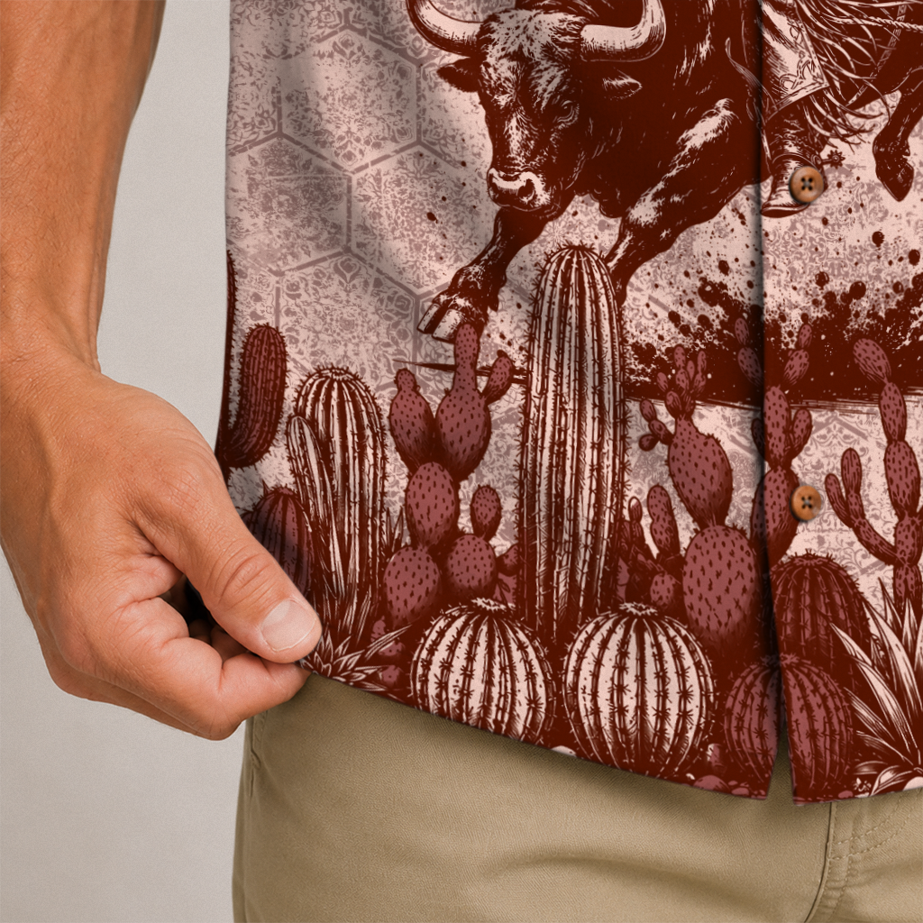 Texas x Skull Hawaiian Shirt for Men
