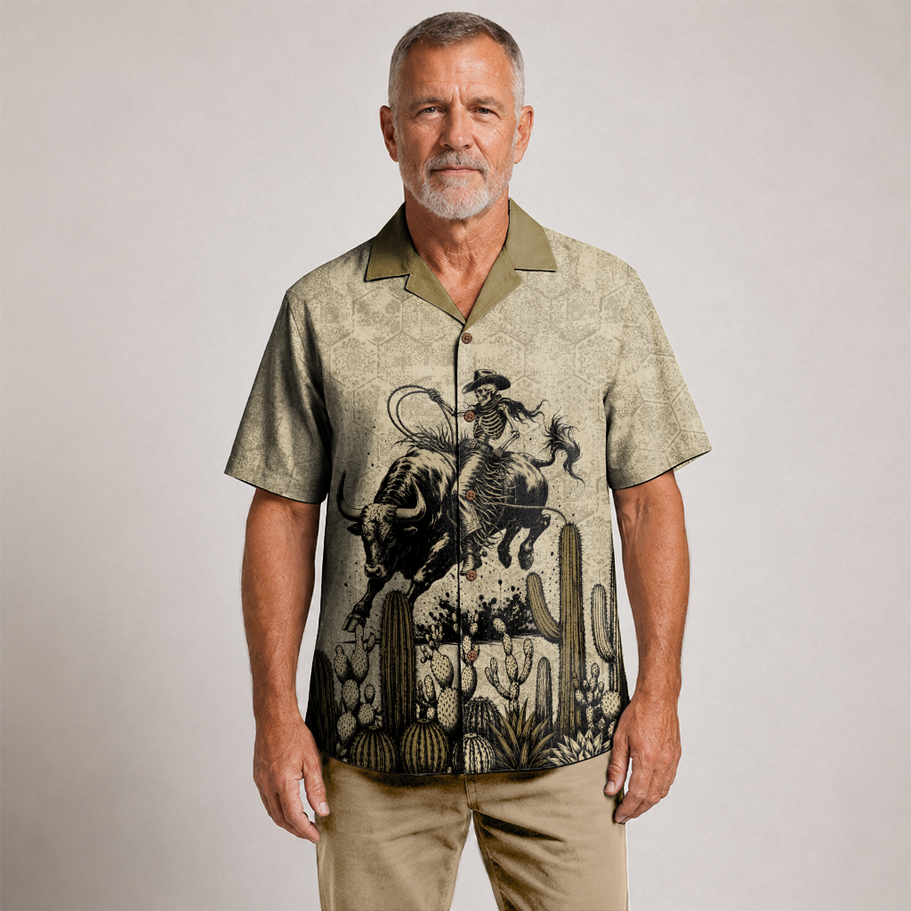 Texas x Skull Hawaiian Shirt for Men