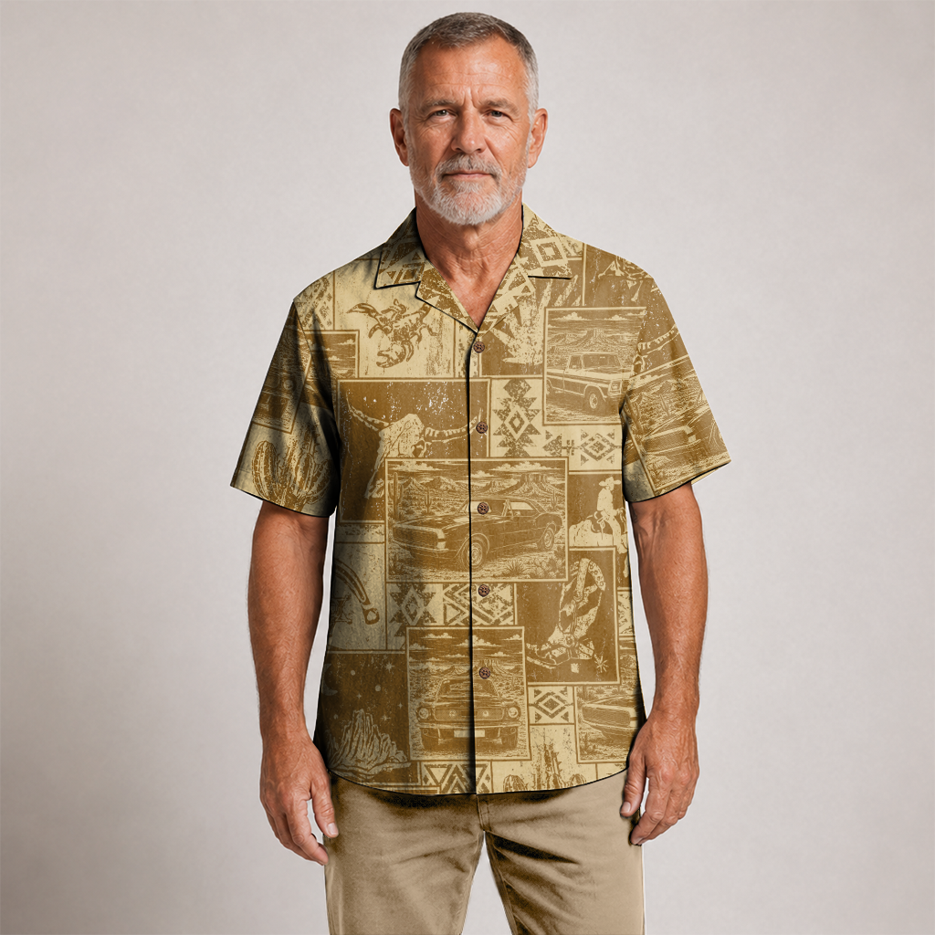 Texas x Classic Car Hawaiian Shirt for Men