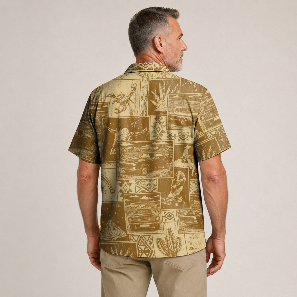 Texas x Classic Car Hawaiian Shirt for Men
