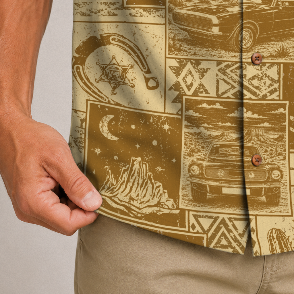 Texas x Classic Car Hawaiian Shirt for Men