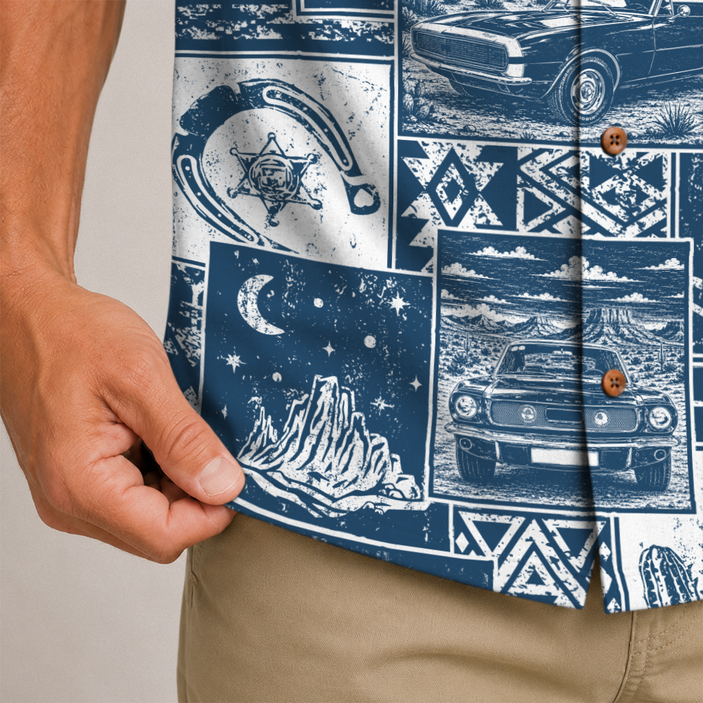 Texas x Classic Car Hawaiian Shirt for Men
