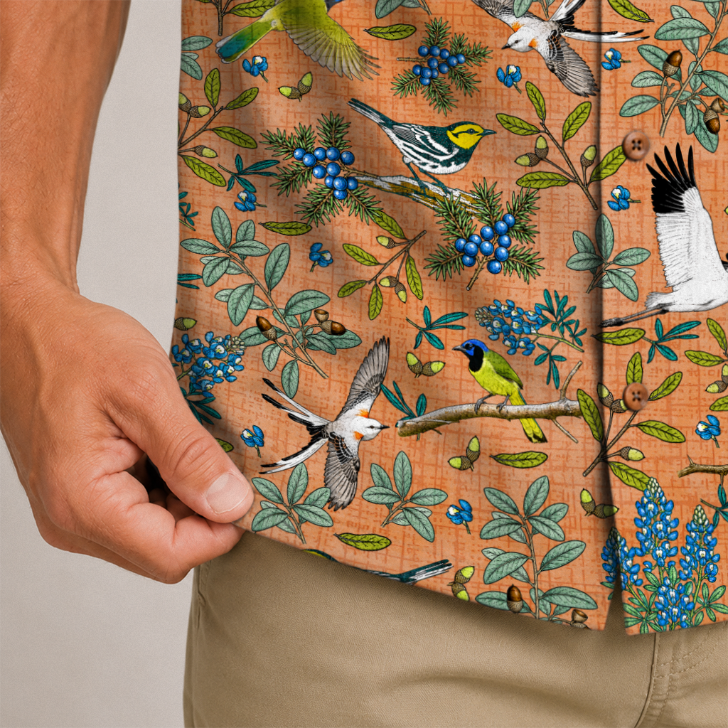 Texas x Bird Watching Hawaiian Shirt for Men
