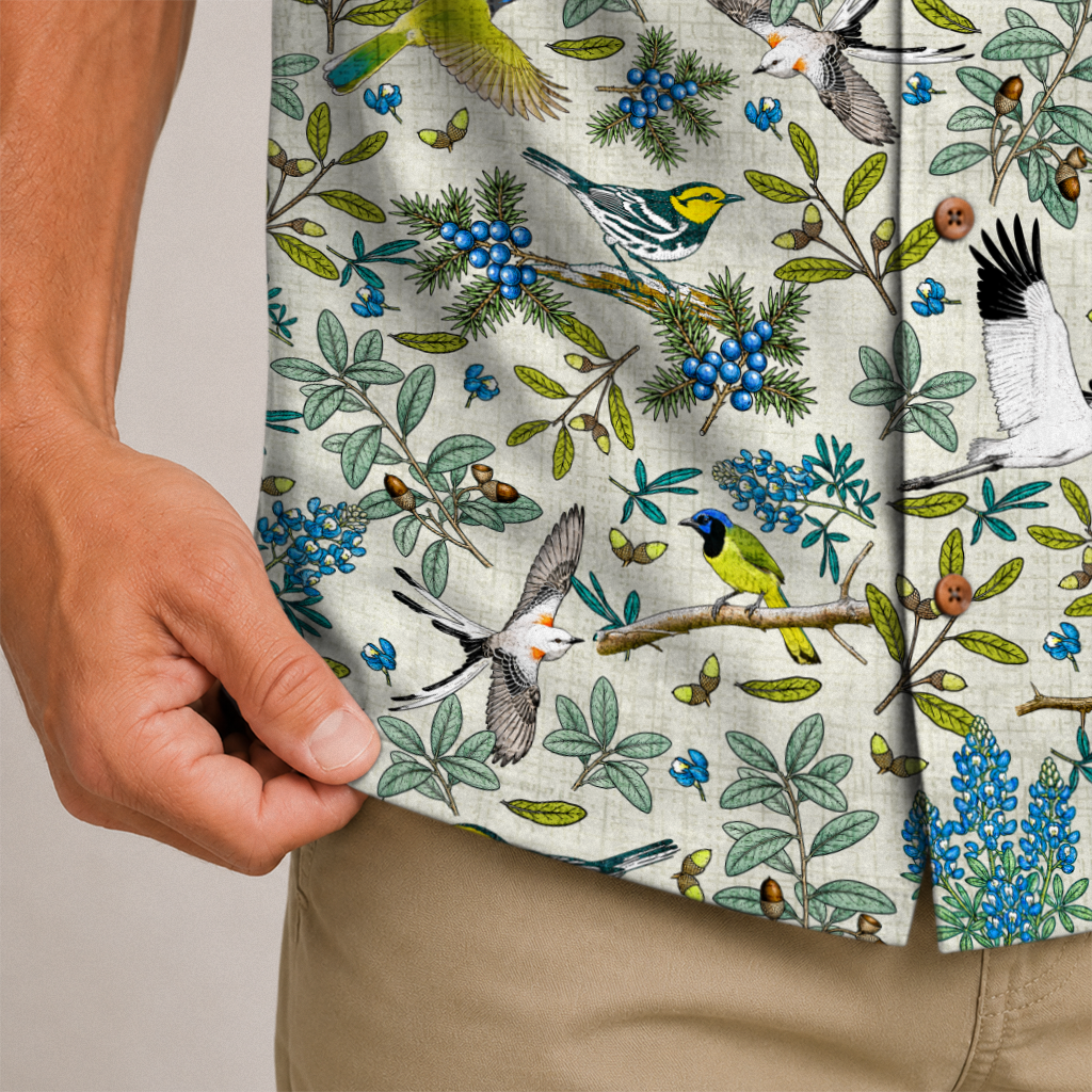 Texas x Bird Watching Hawaiian Shirt for Men