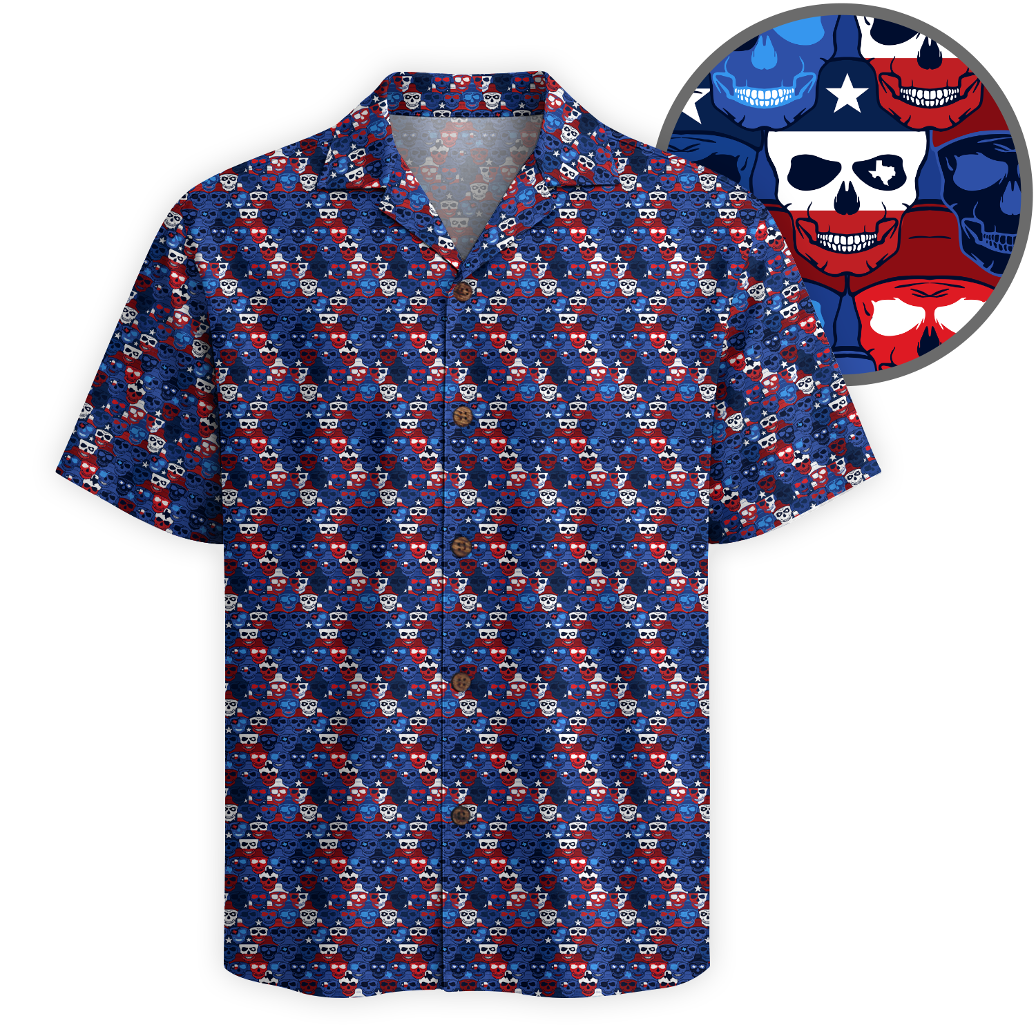 Texas x Skull Hawaiian Shirt for Men