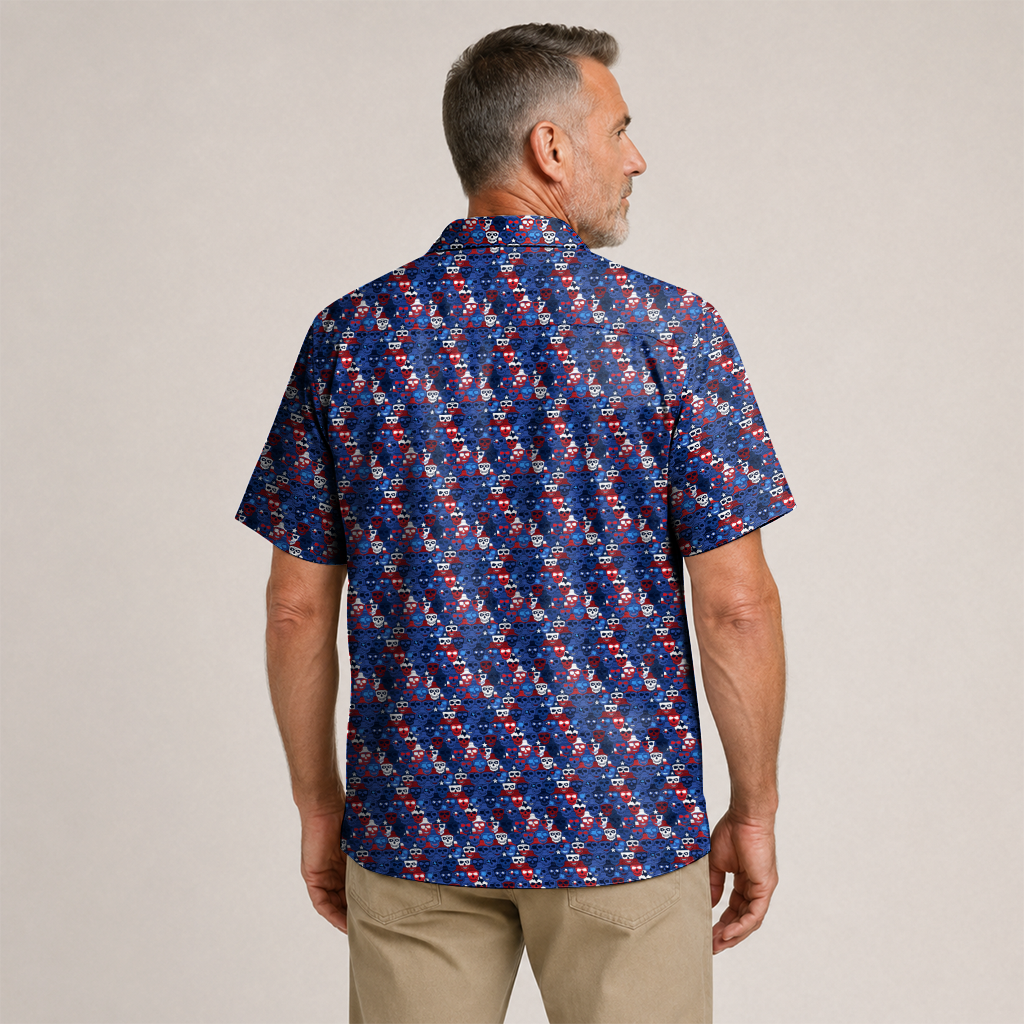 Texas x Skull Hawaiian Shirt for Men