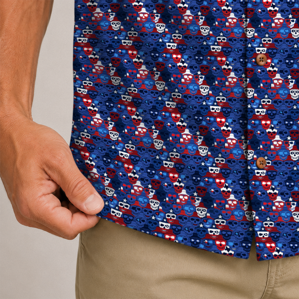 Texas x Skull Hawaiian Shirt for Men