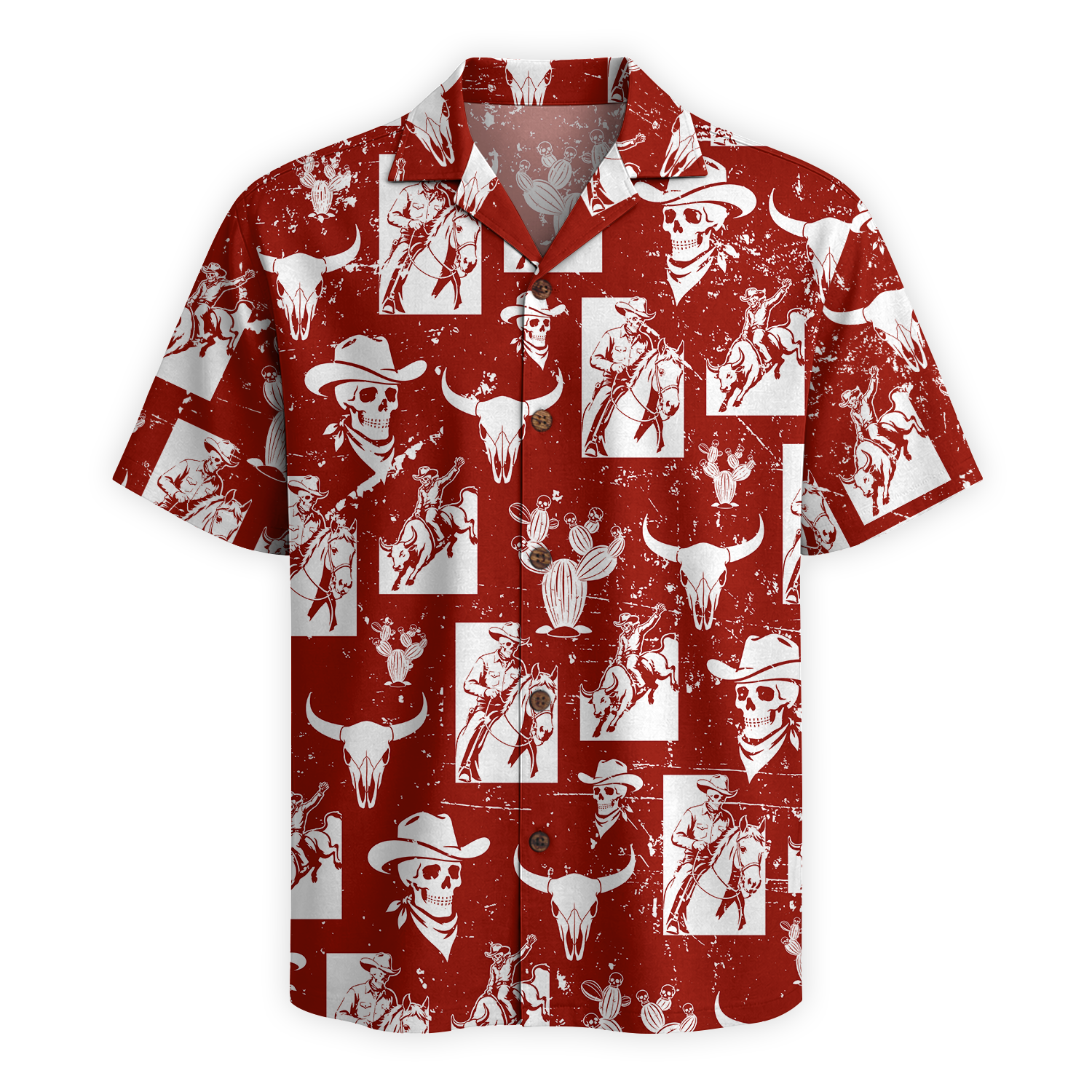 Texas x Skull Hawaiian Shirt for Men