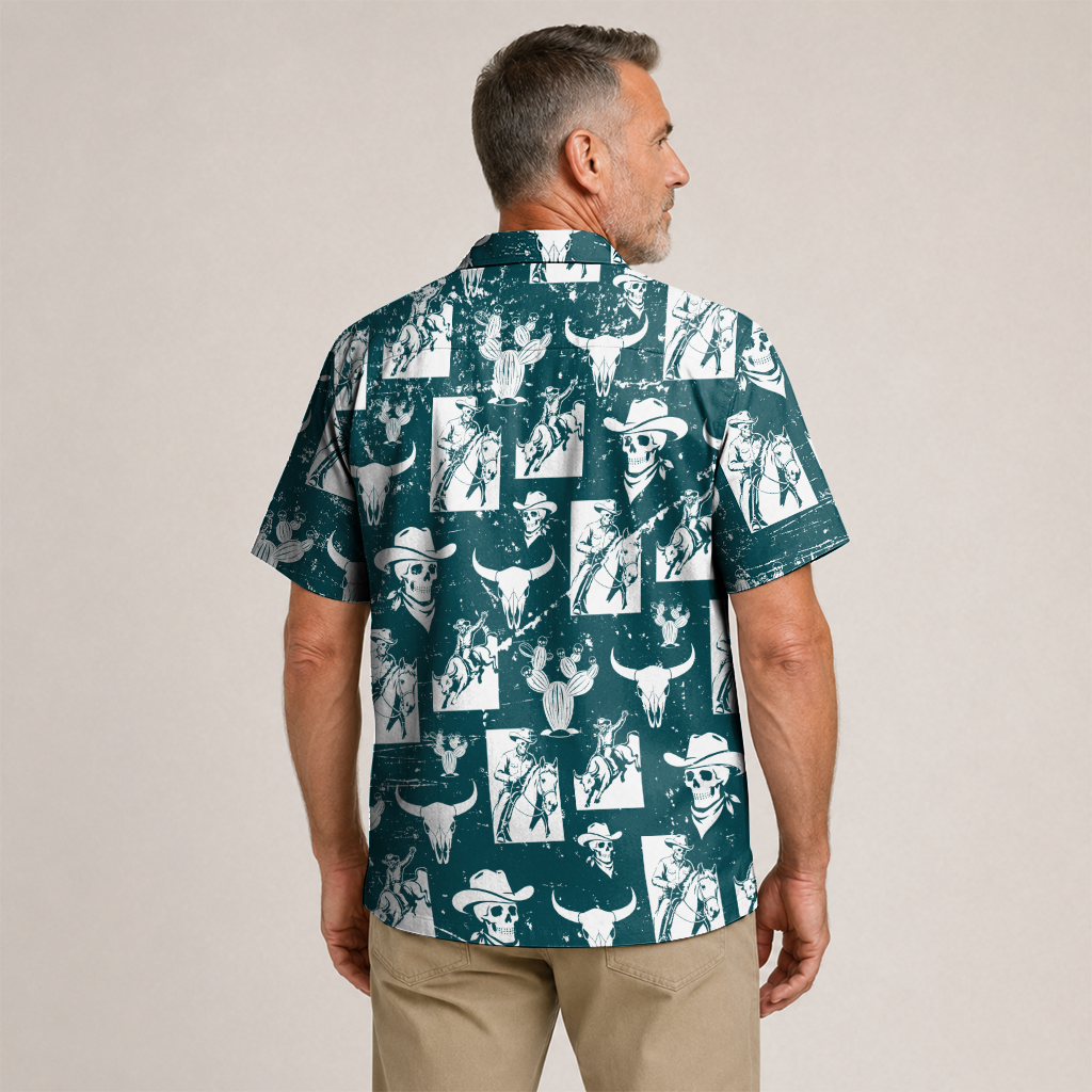 Texas x Skull Hawaiian Shirt for Men