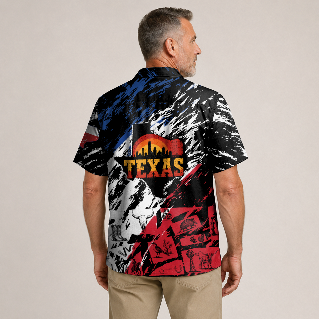 Texas Flag Hawaiian Shirt for Men
